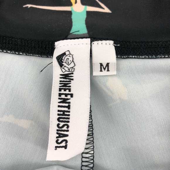 Wine Enthusiast Printed Straight Leg Yoga Pants, Size M - Picture 6 of 7